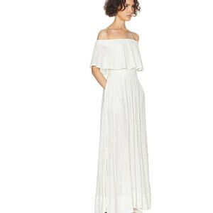 Off-Shoulder White Maxi Dress